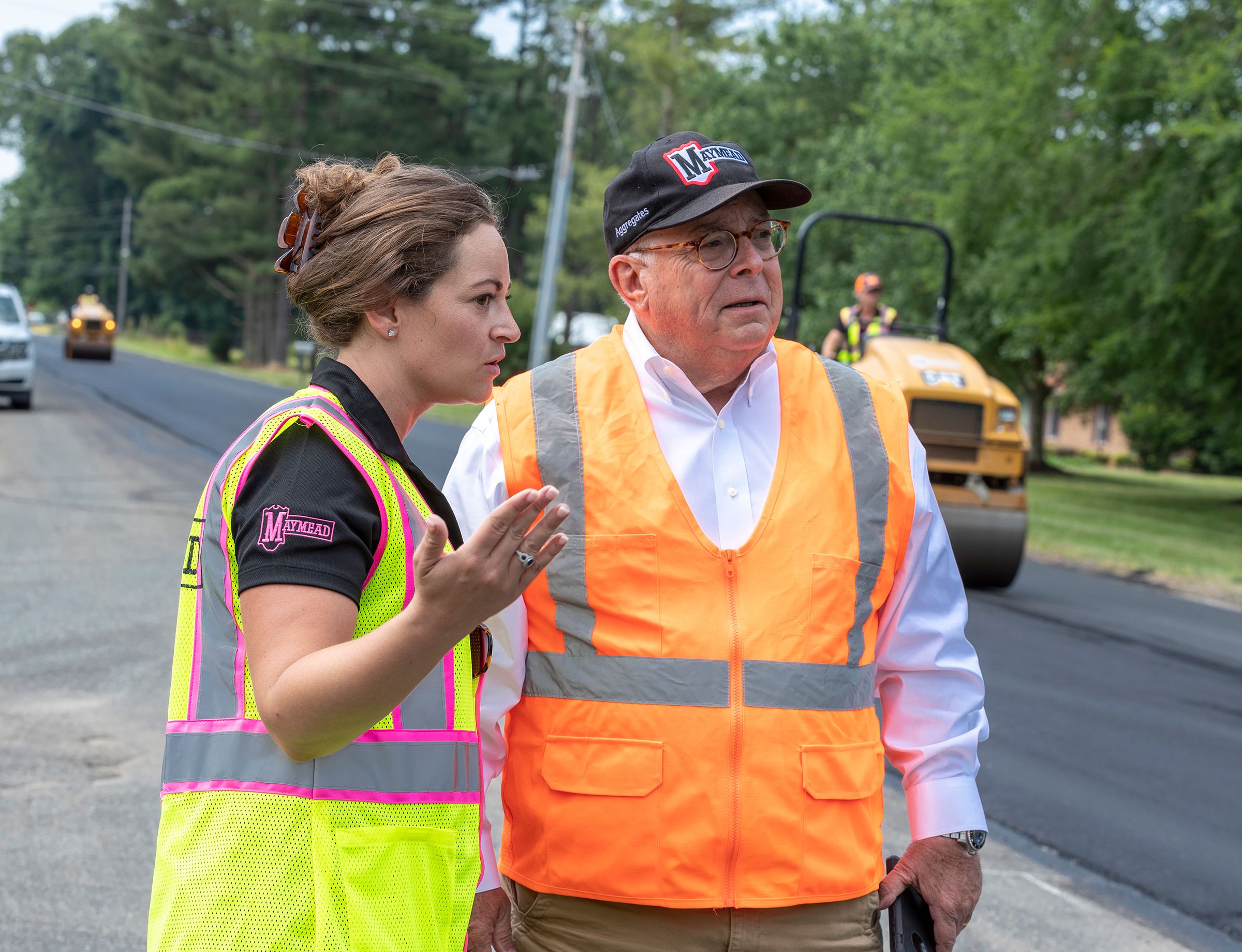 Mary Katherine Harbin talking to Wiley Roark