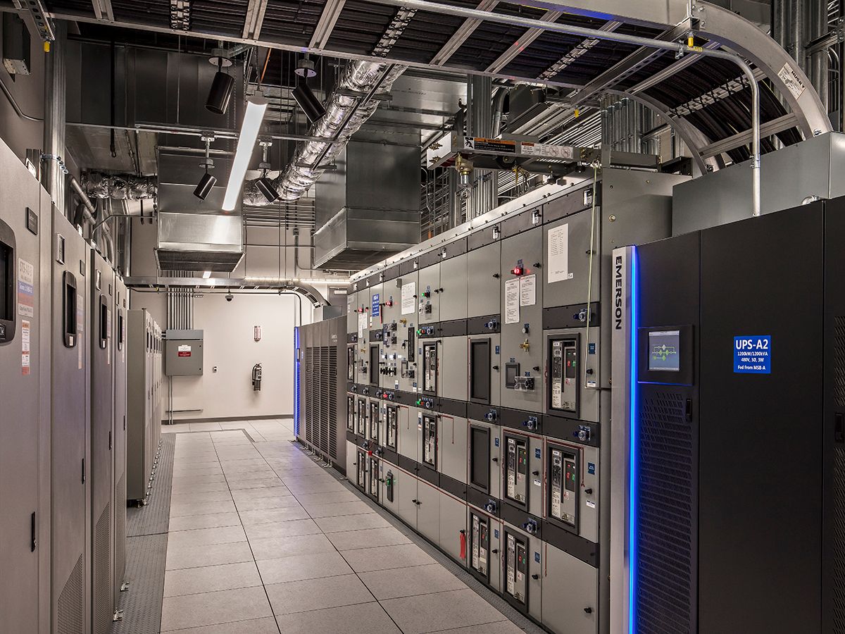 Figure 1: This co-location data center power block electrical room has switchgear, uninterruptible power supplies, and static transfer switches. All graphics courtesy: Jacobs