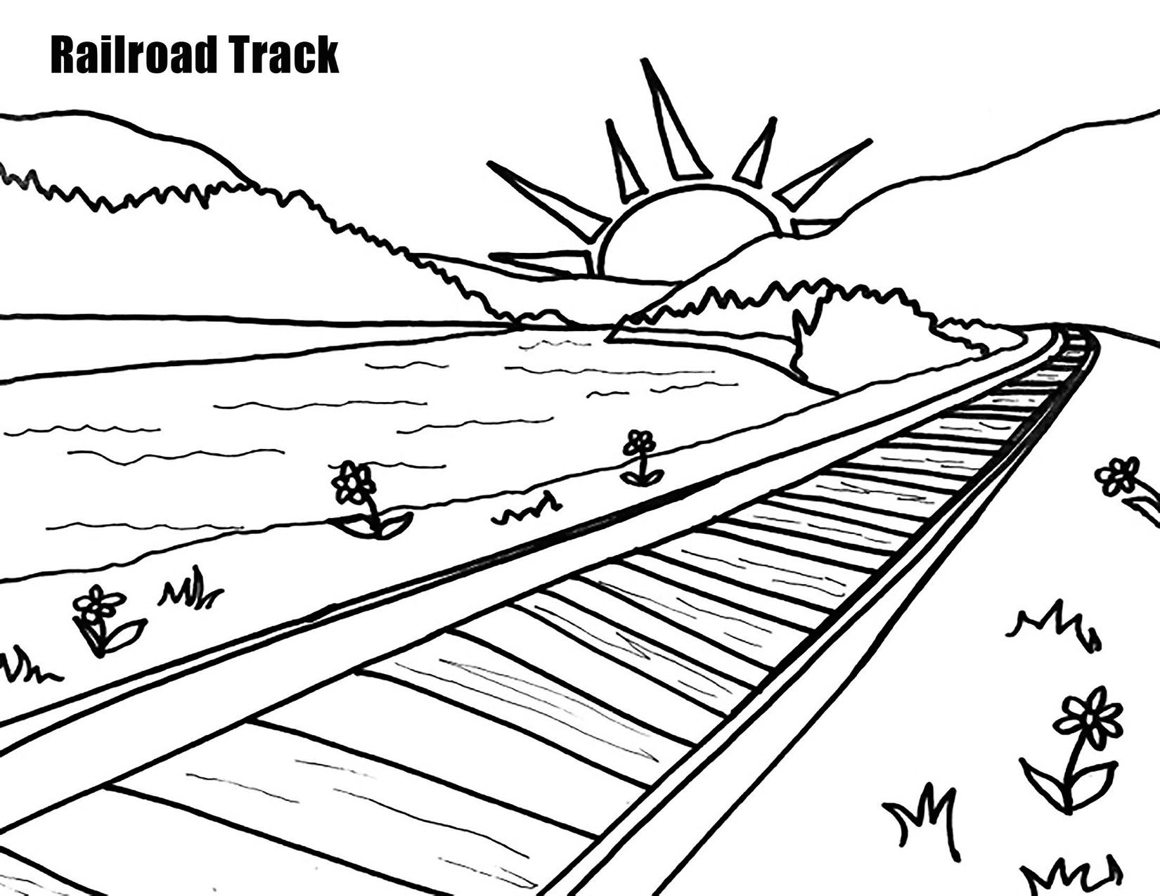 railroad tracks coloring pages