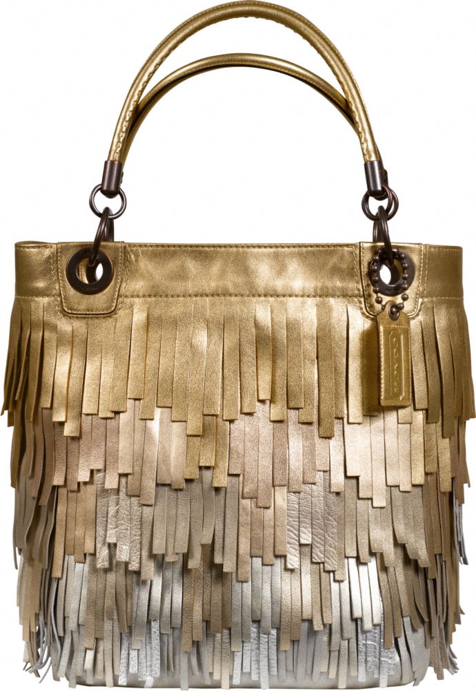 Coach Official Site - MADISON METALLIC FRINGE TOTE :  wallets metallic shoes leather goods