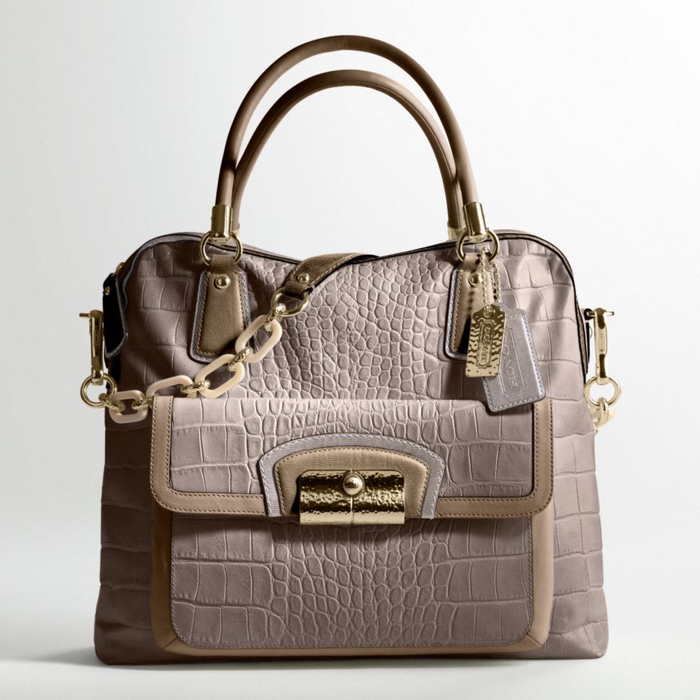 Kristin Embossed Exotics Zip Top Tote $1,000.00