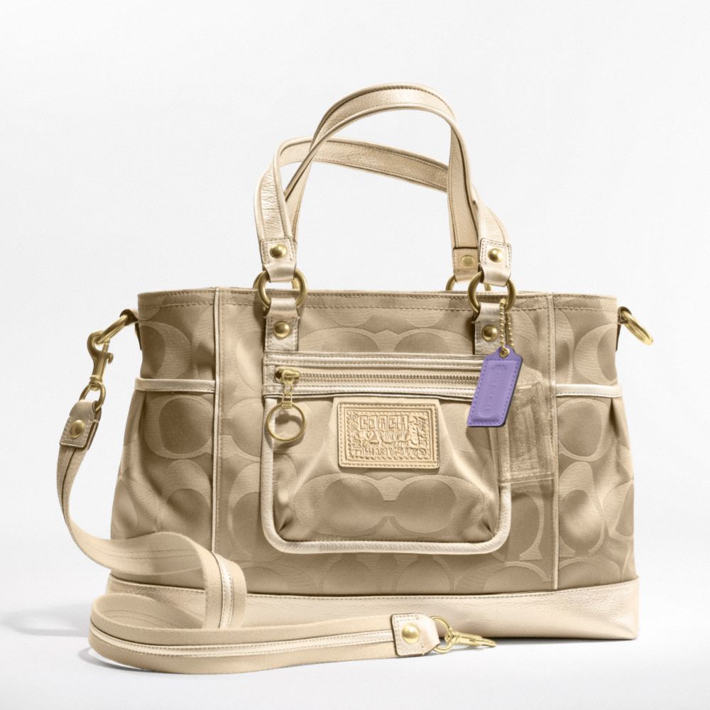 SIGNATURE SATEEN BOOK TOTE $298.00