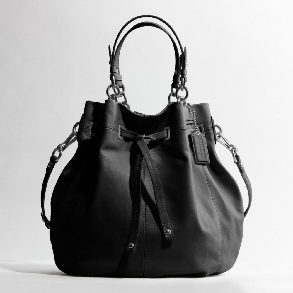 PEYTON LEATHER DRAWSTRING SHOULDER TOTE $498.00