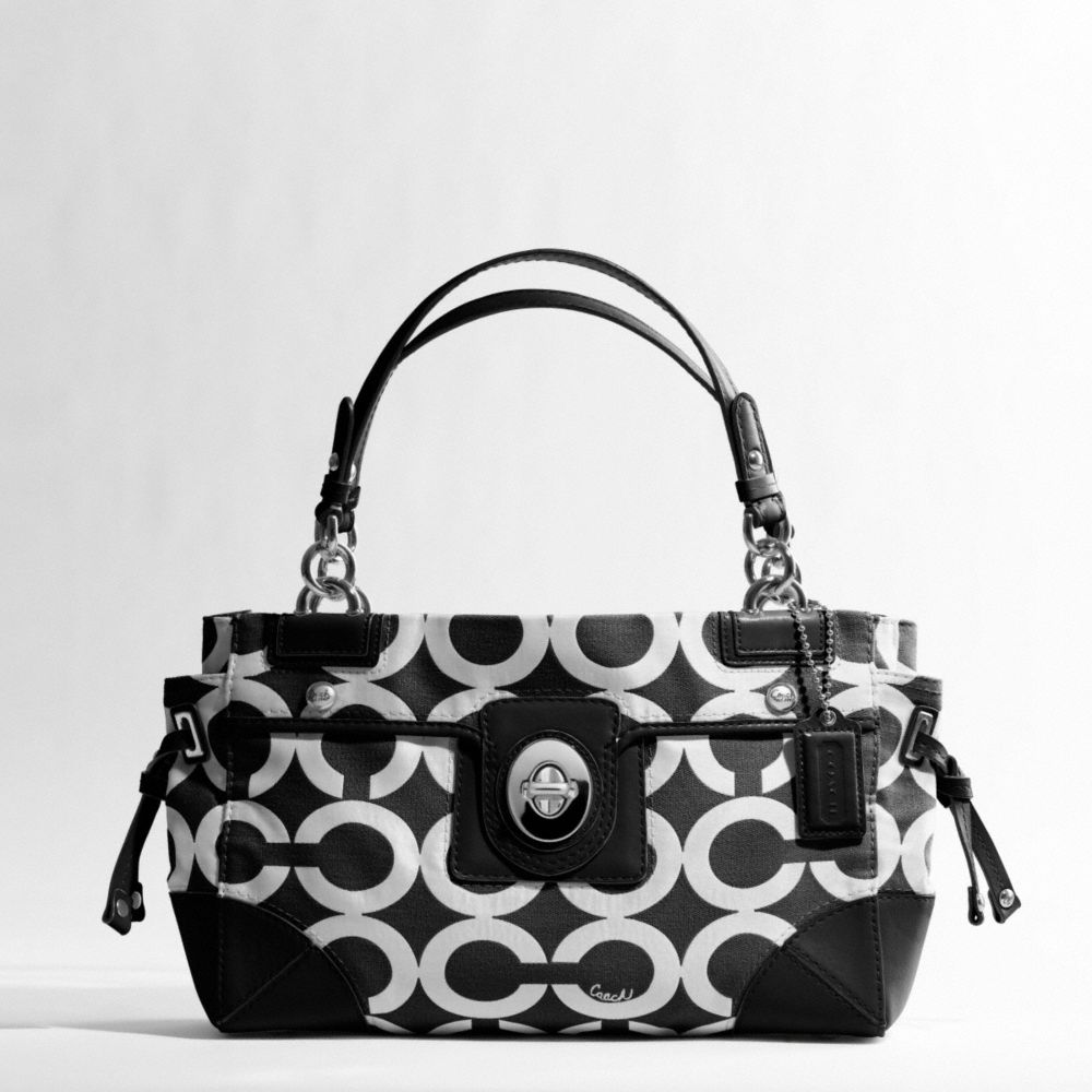 PEYTON CANVAS OP ART CARRYALL $298.00