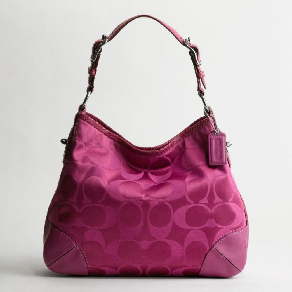 PEYTON SIGNATURE SATEEN SHOULDER BAG $278.00
