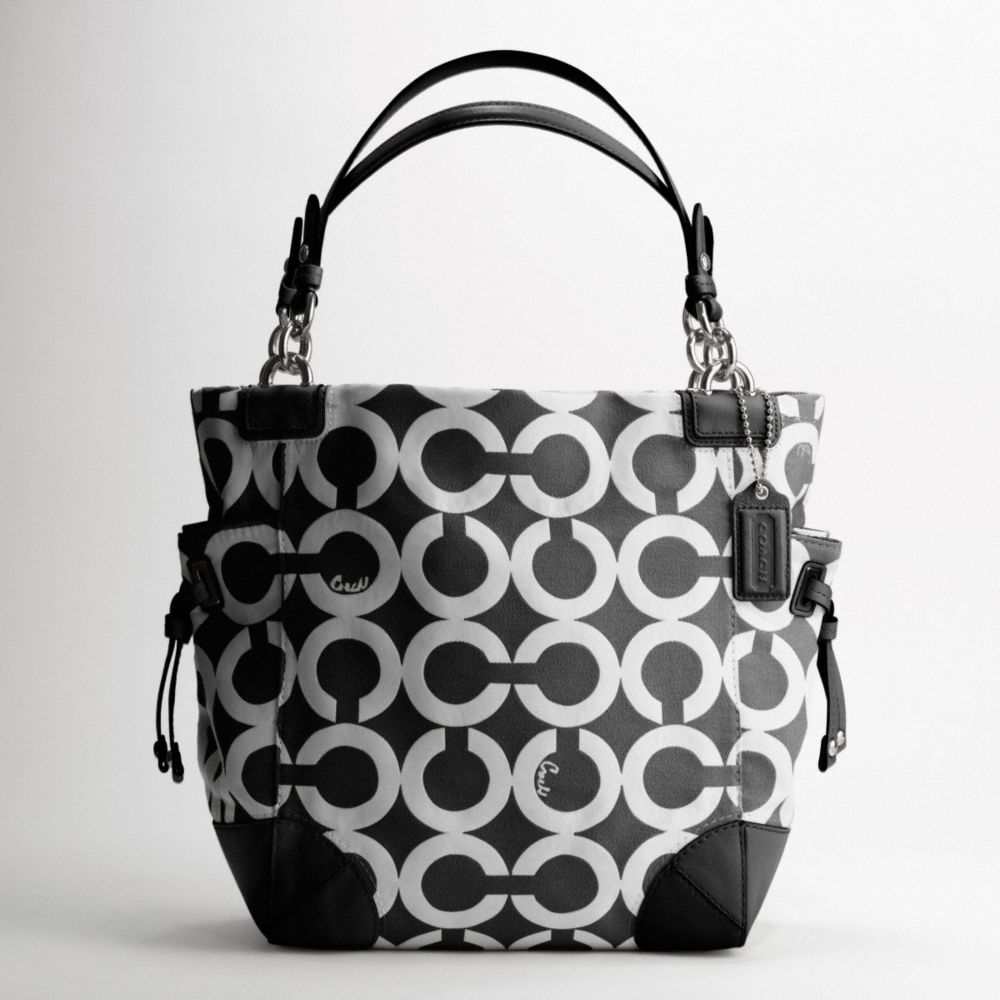 PEYTON CANVAS OP ART TOTE $278.00
