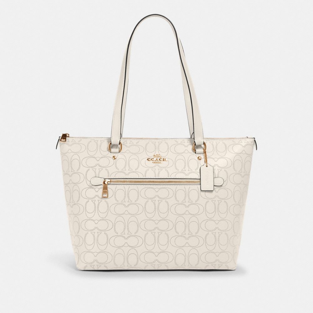 COACH GALLERY TOTE IN SIGNATURE LEATHER - IM/CHALK - 1499