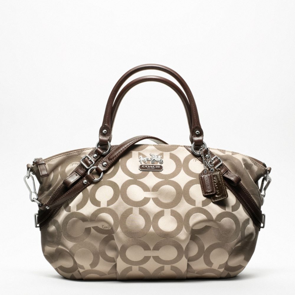 MADISON OP ART SATEEN LARGE SOPHIA SATCHEL