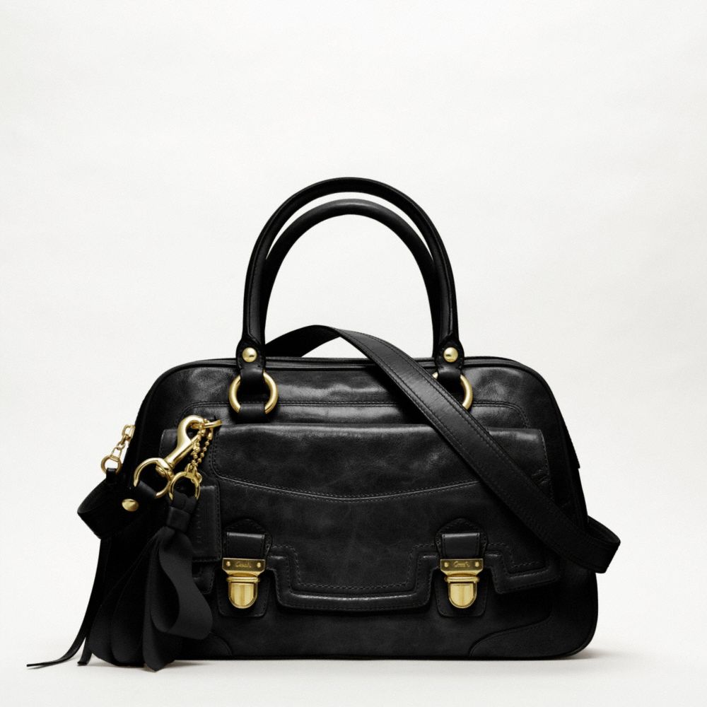 POPPY LEATHER PUSHLOCK SATCHEL