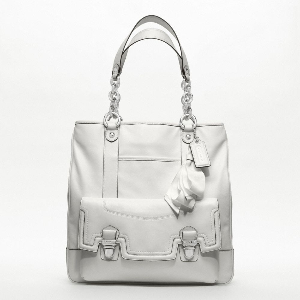 POPPY LEATHER PUSHLOCK TOTE