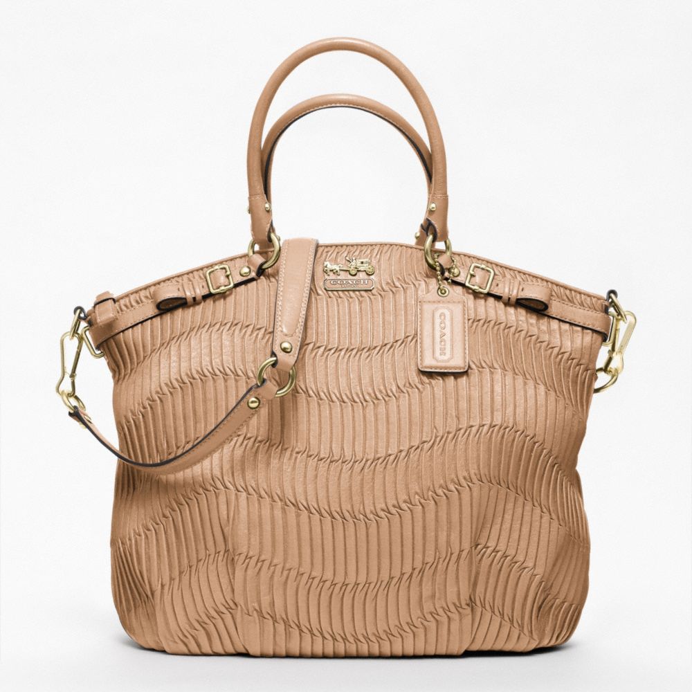 MADISON GATHERED LEATHER LINDSEY SATCHEL