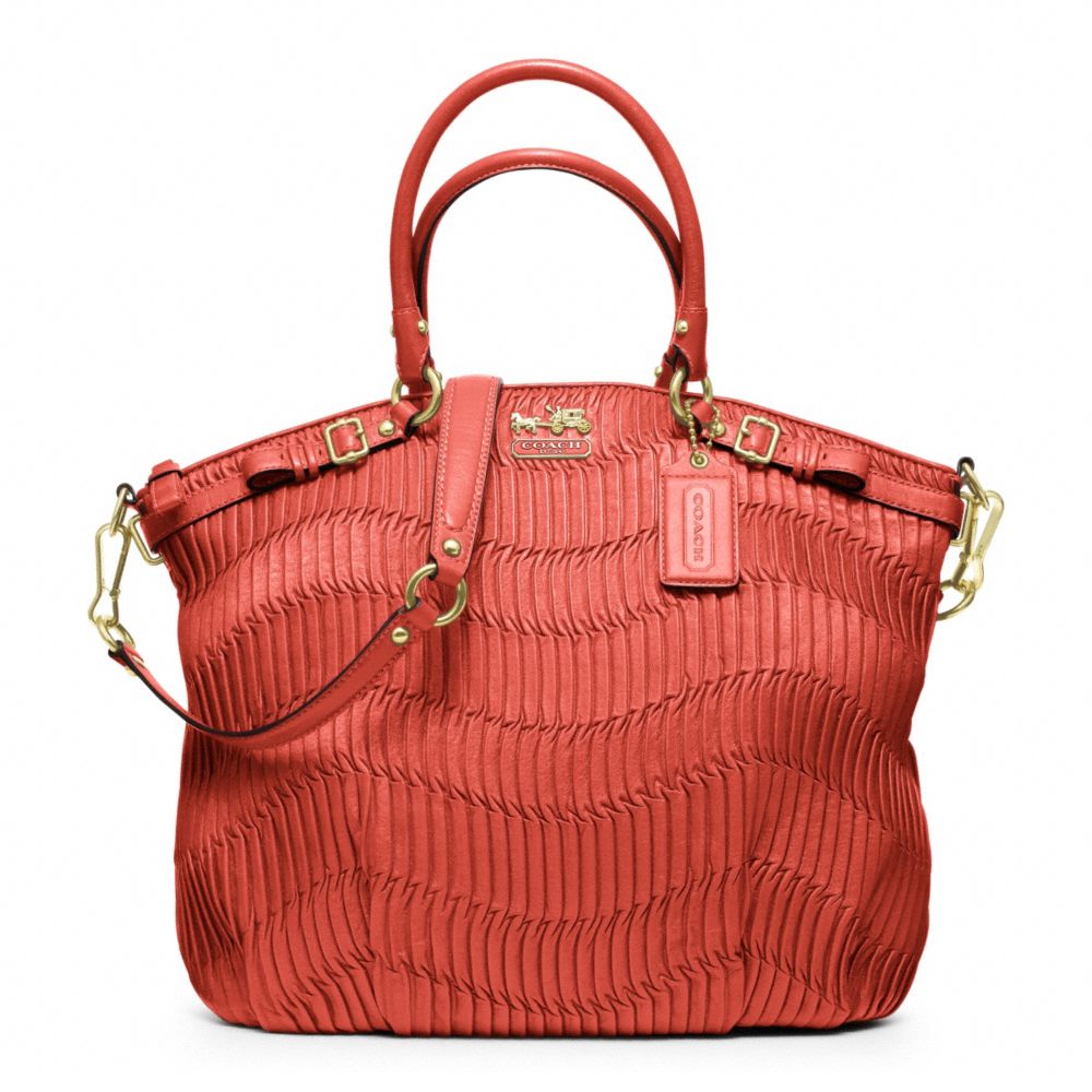 MADISON GATHERED LEATHER LINDSEY SATCHEL