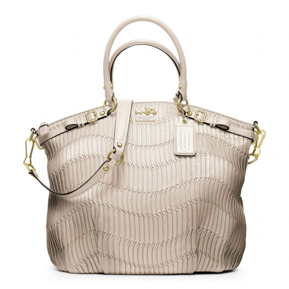 MADISON GATHERED LEATHER LINDSEY SATCHEL