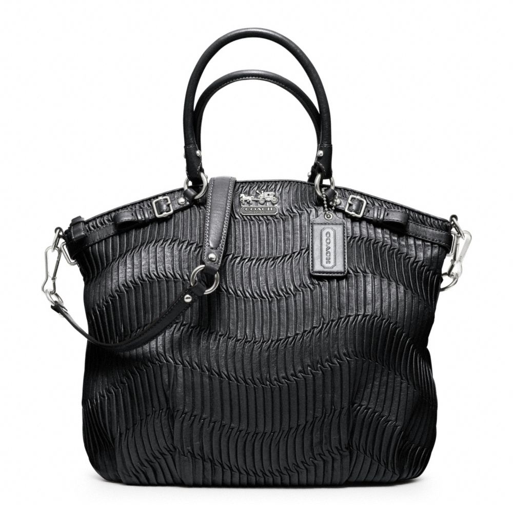 MADISON GATHERED LEATHER LINDSEY SATCHEL