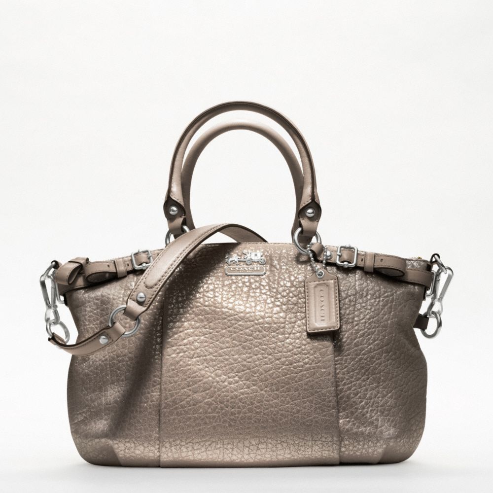 MADISON EMBOSSED METALLIC LEATHER SOPHIA SATCHEL