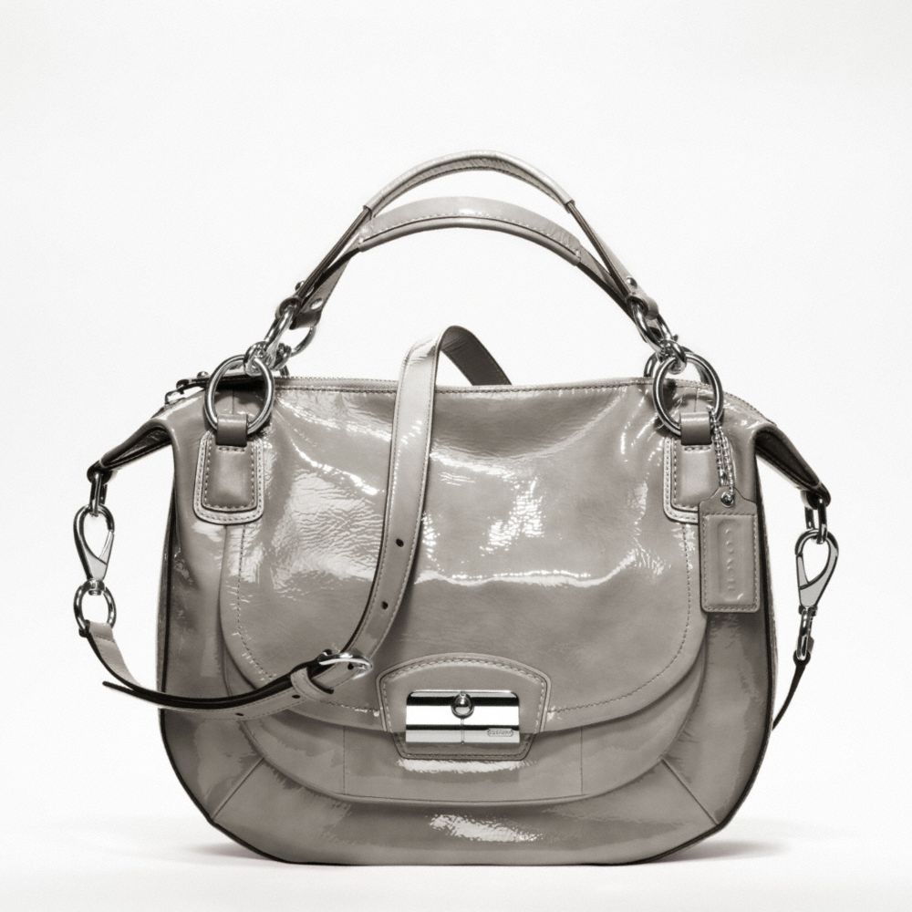 KRISTIN PATENT LEATHER ROUND SATCHEL