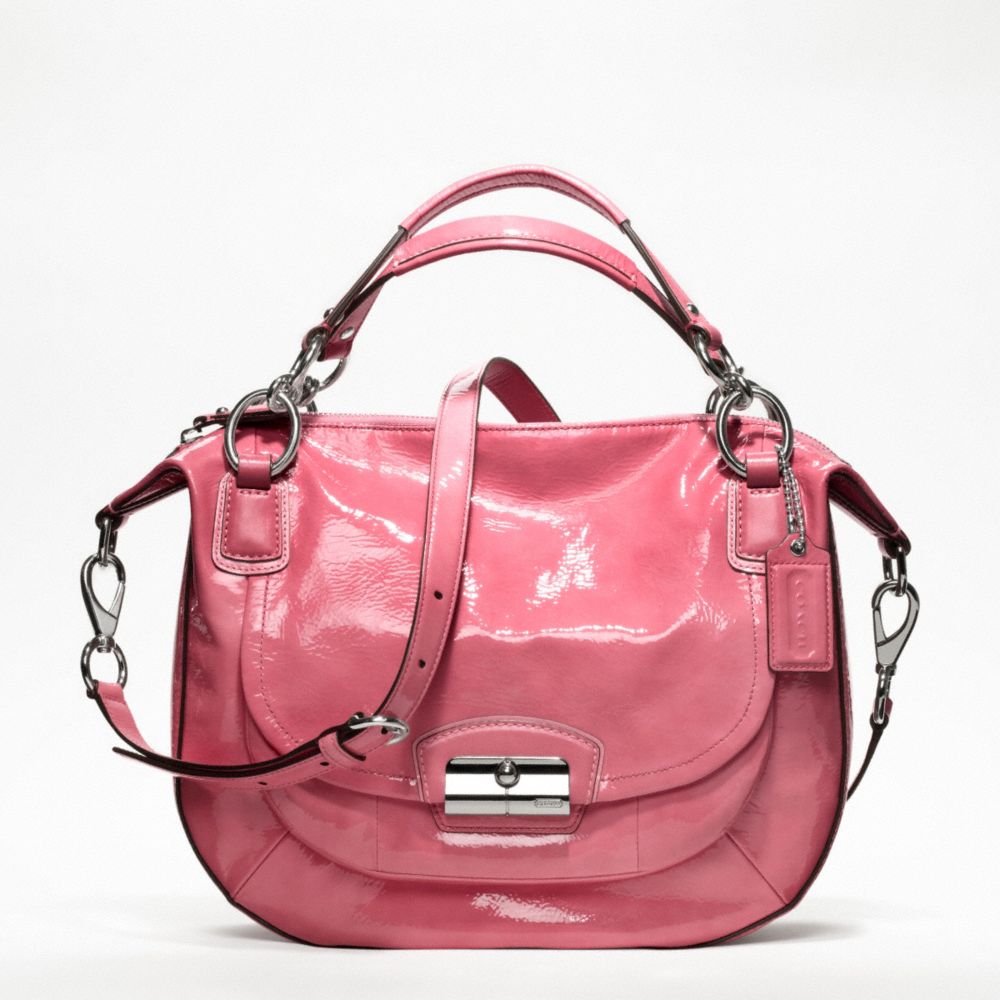KRISTIN PATENT LEATHER ROUND SATCHEL