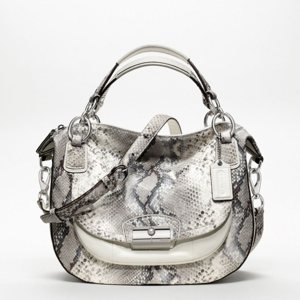 KRISTIN EMBOSSED PYTHON ROUND SATCHEL