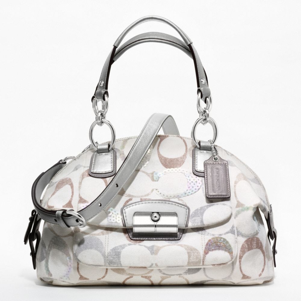 KRISTIN EMBELLISHED SIGNATURE DOMED SATCHEL