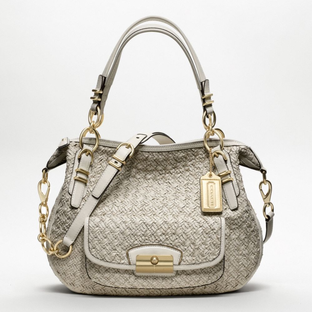KRISTIN PINNACLE WOVEN LEATHER LAILA ROUND SATCHEL