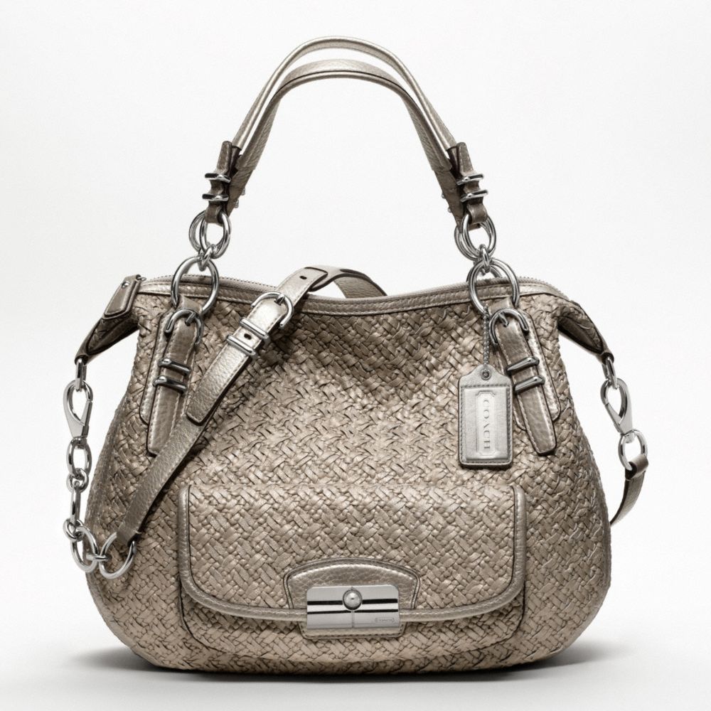 KRISTIN PINNACLE WOVEN LEATHER LAILA ROUND SATCHEL
