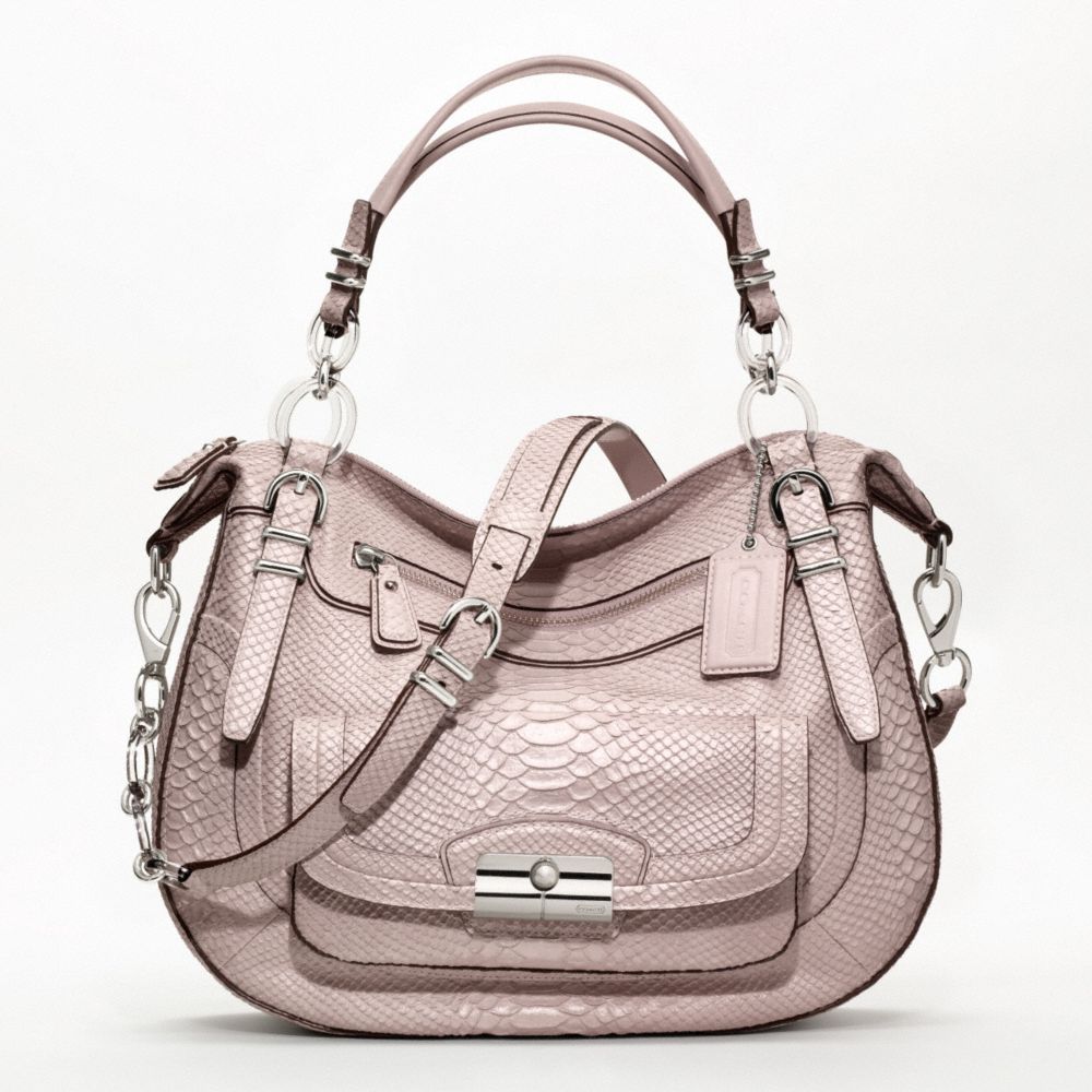 KRISTIN PINNACLE EMBOSSED PYTHON LAILA ROUND SATCHEL