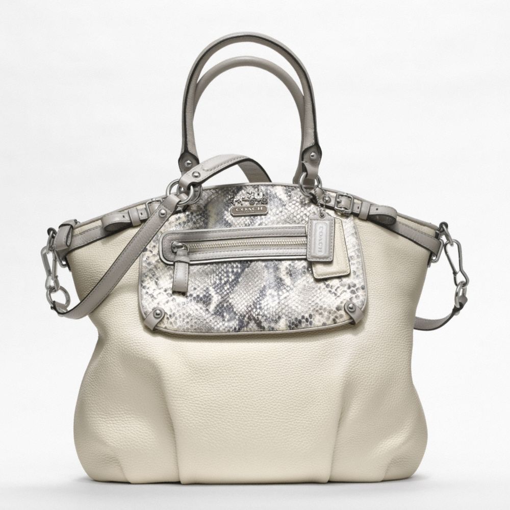 MADISON EMBOSSED EXOTIC SPECTATOR POCKET LINDSEY SATCHEL