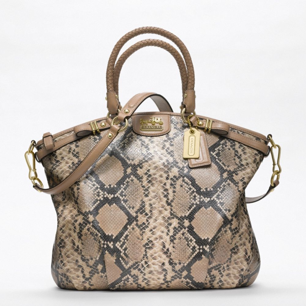 MADISON EMBOSSED PYTHON LINDSEY SATCHEL