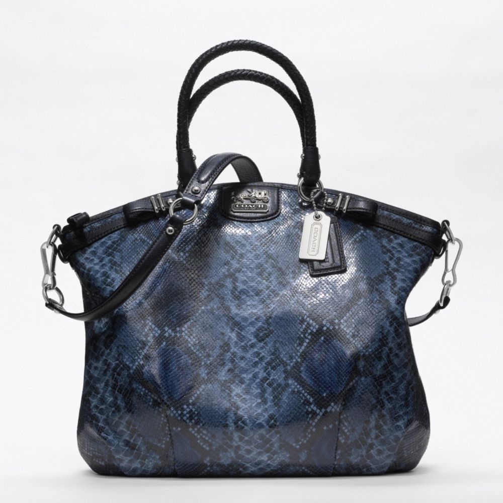 MADISON EMBOSSED PYTHON LINDSEY SATCHEL