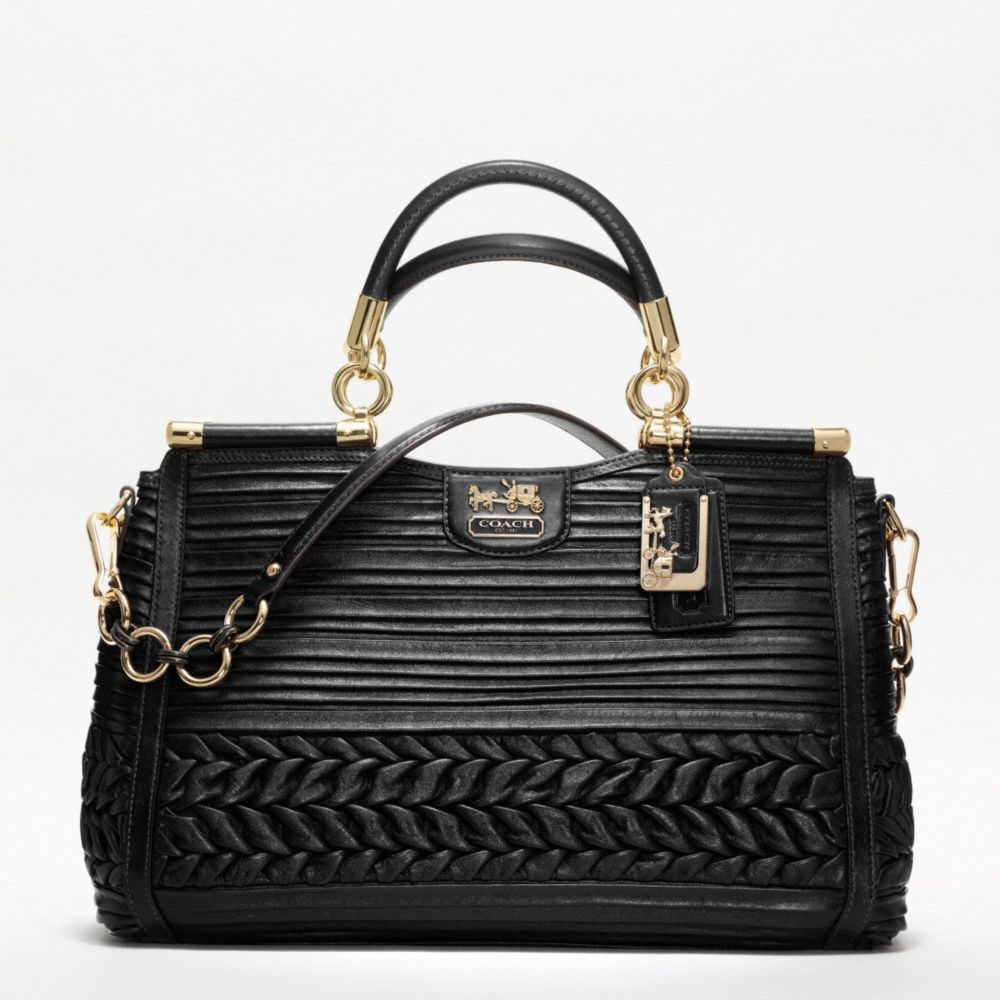 MADISON PLEATED GATHERED LEATHER CAROLINE