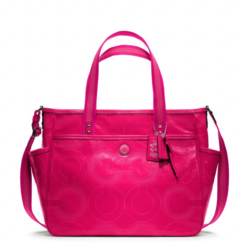 BABY BAG STITCHED PATENT TOTE