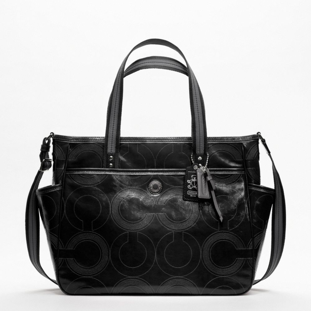 BABY BAG STITCHED PATENT TOTE