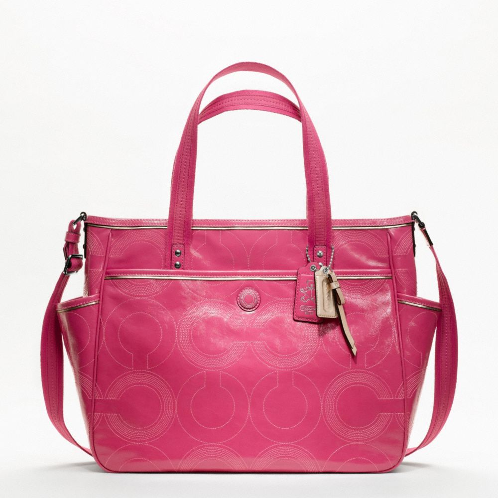 BABY BAG STITCHED PATENT TOTE