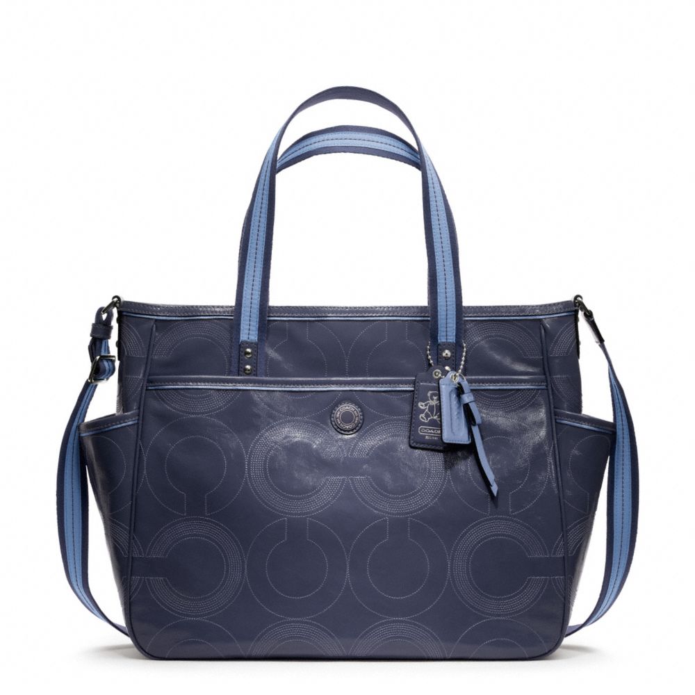 BABY BAG STITCHED PATENT TOTE