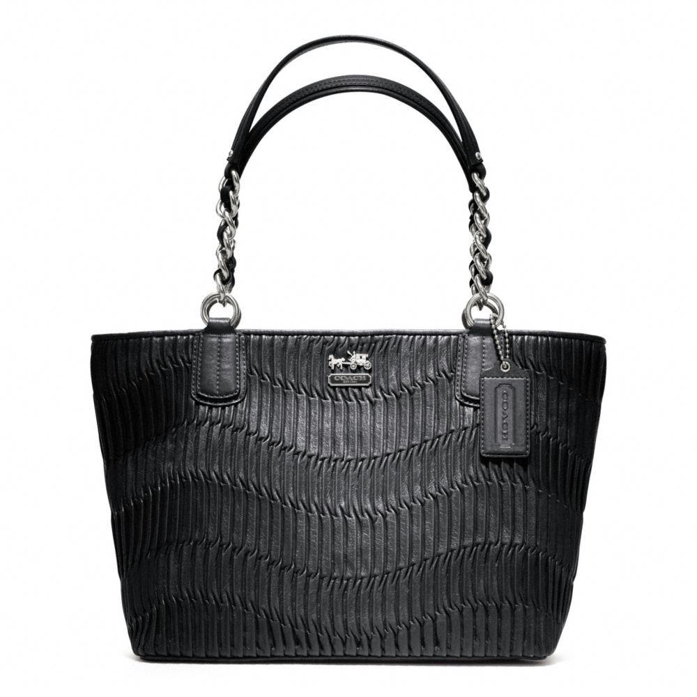 MADISON GATHERED LEATHER TOTE