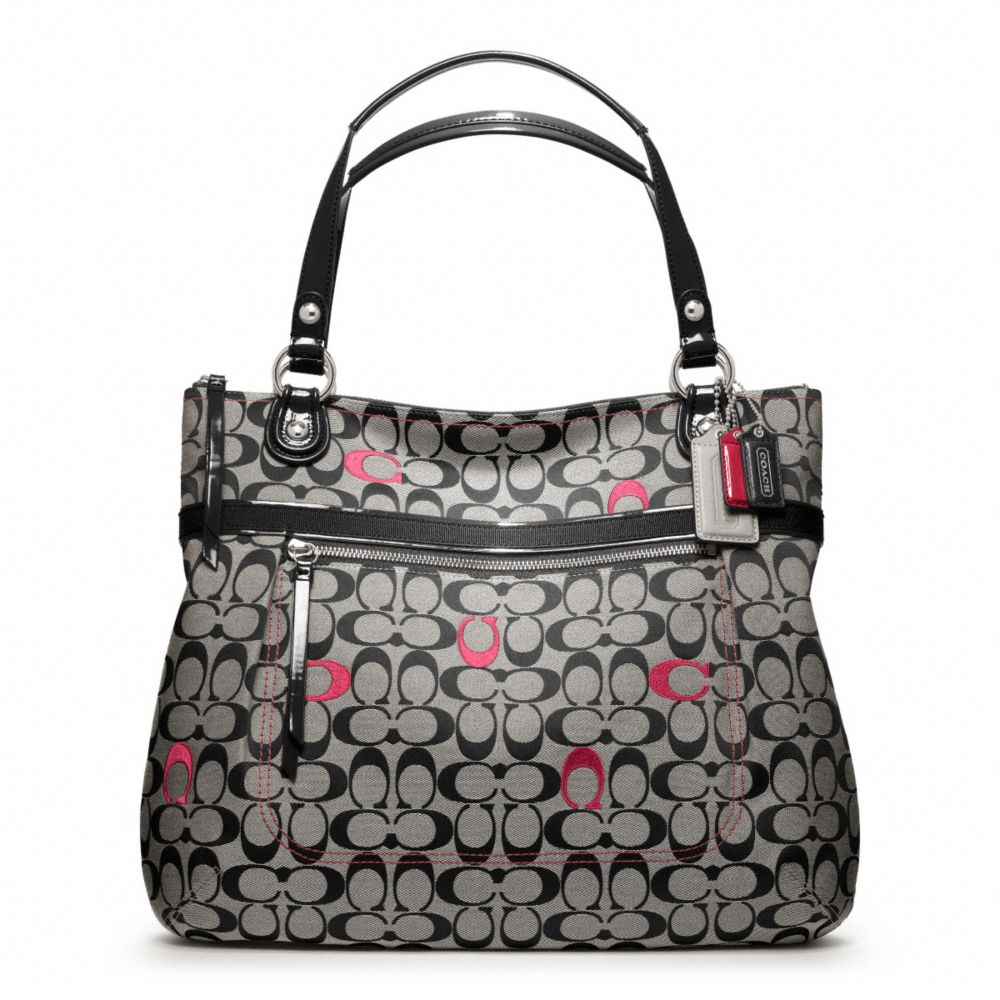 POPPY EMBROIDERED SIGNATURE C GLAM TOTE