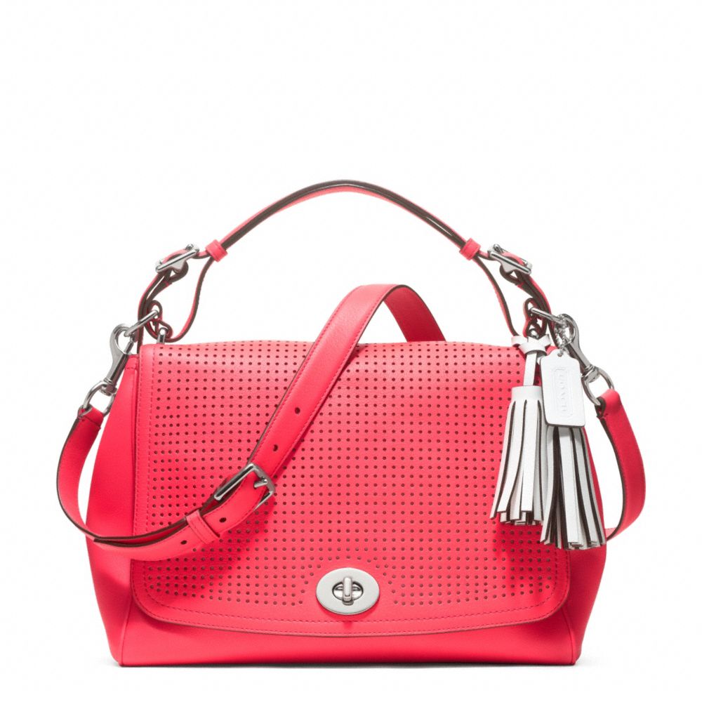 LEGACY PERFORATED LEATHER ROMY TOP HANDLE