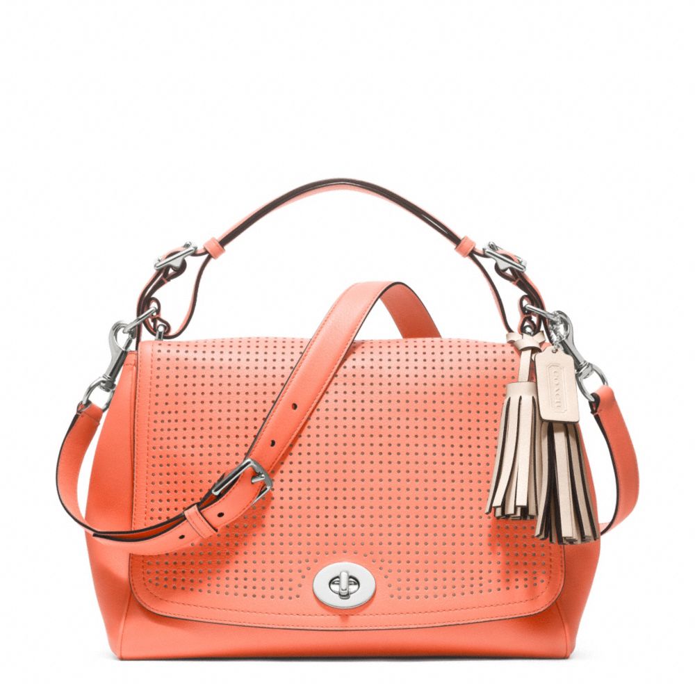LEGACY PERFORATED LEATHER ROMY TOP HANDLE