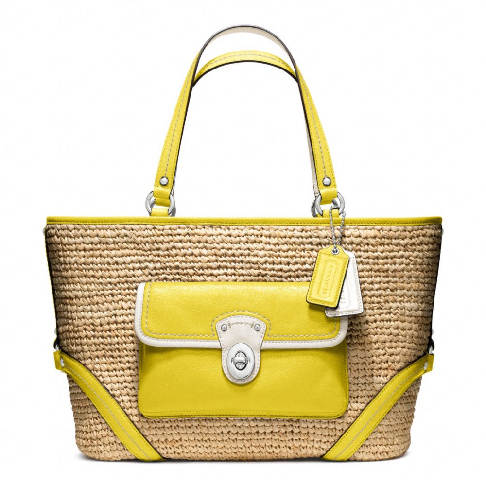 STRAW POCKET TOTE