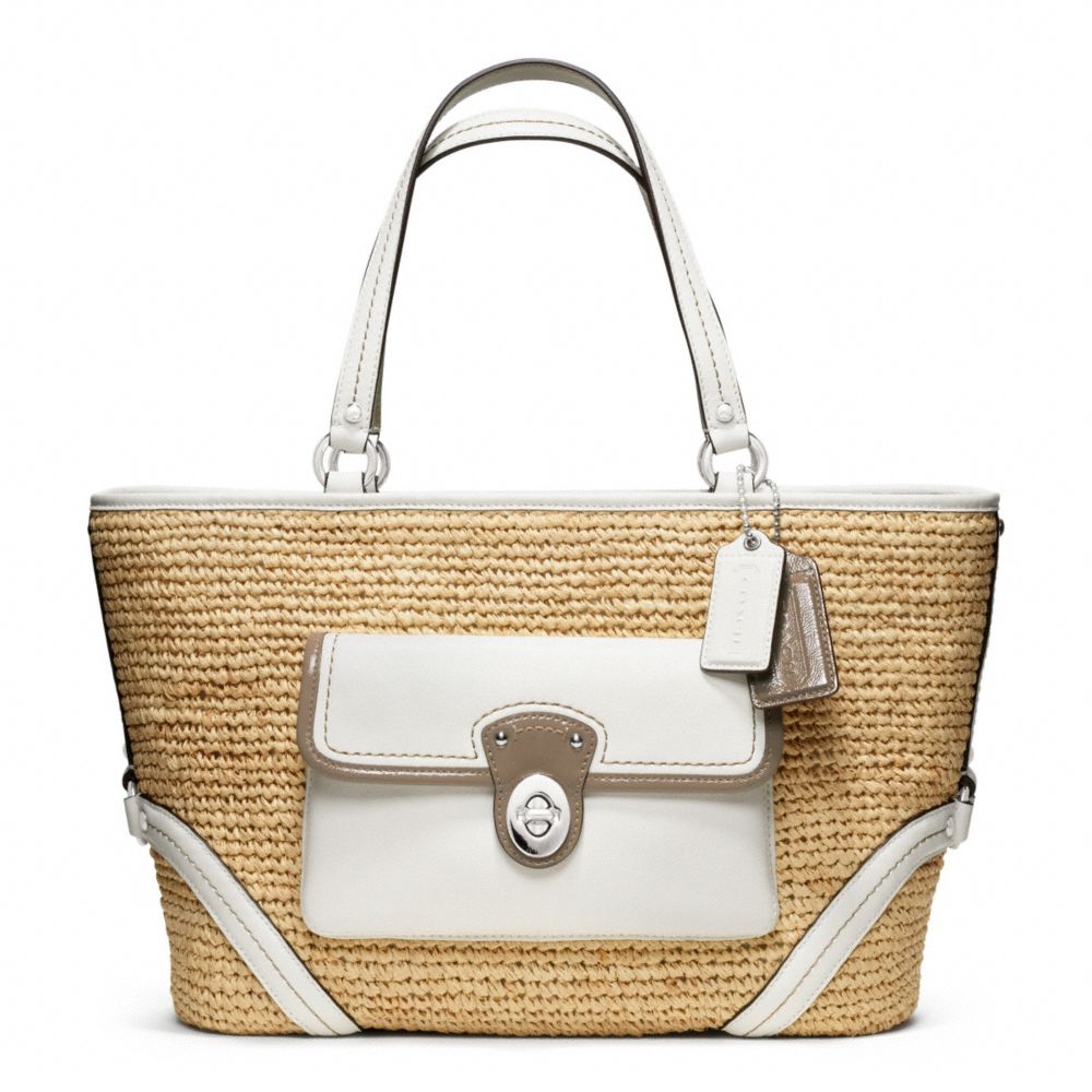 STRAW POCKET TOTE