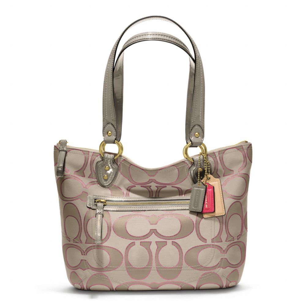 POPPY METALLIC SIGNATURE SATEEN SMALL TOTE
