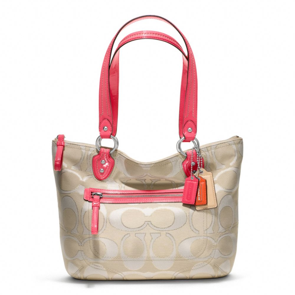 POPPY METALLIC SIGNATURE SATEEN SMALL TOTE
