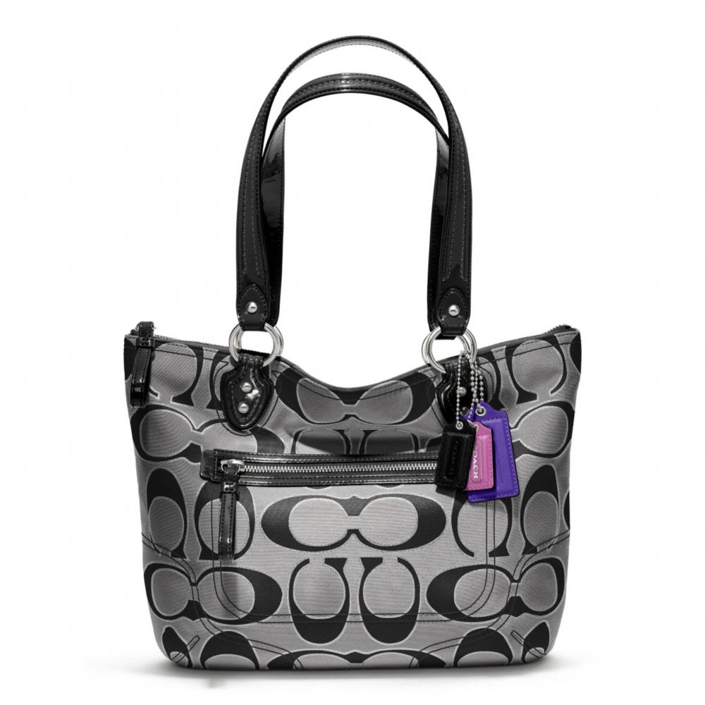 POPPY METALLIC SIGNATURE SATEEN SMALL TOTE