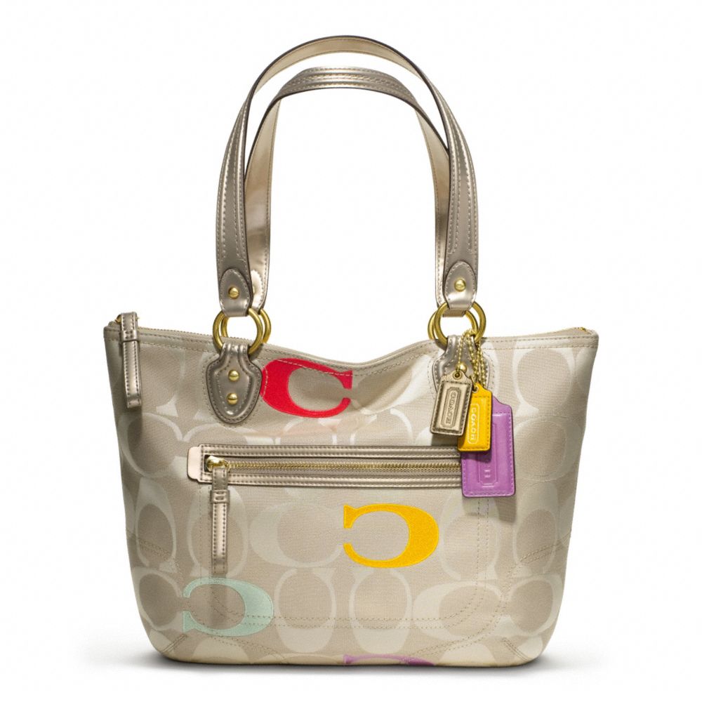 POPPY EMBROIDERED SIGNATURE C SMALL TOTE