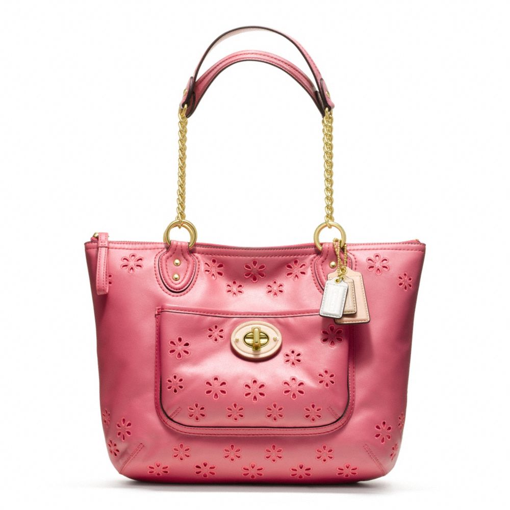 Poppy Eyelet Leather Small Chain Tote