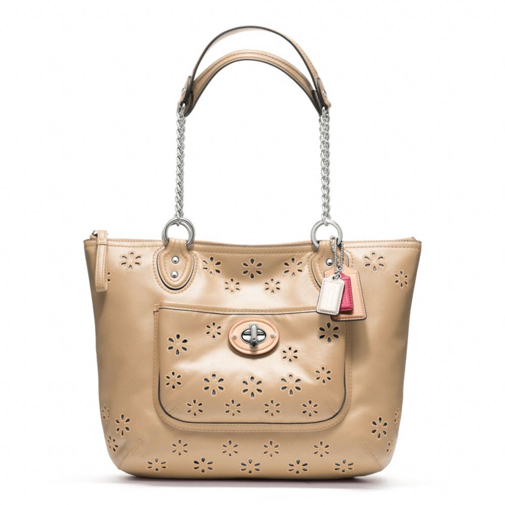Poppy Eyelet Leather Small Chain Tote