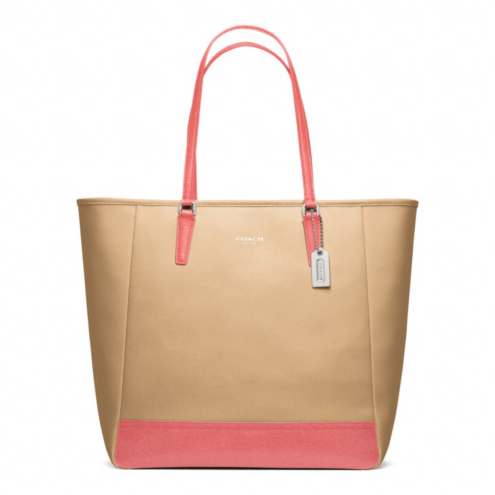 SAFFIANO COLORBLOCK NORTH/SOUTH CITY TOTE