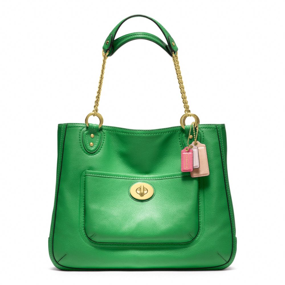 POPPY LEATHER MEDIUM CHAIN TOTE