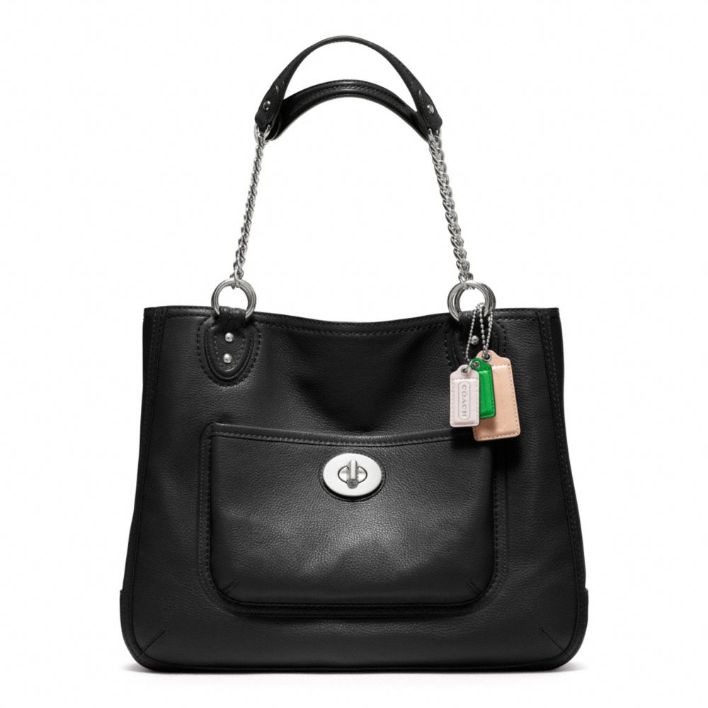 POPPY LEATHER MEDIUM CHAIN TOTE