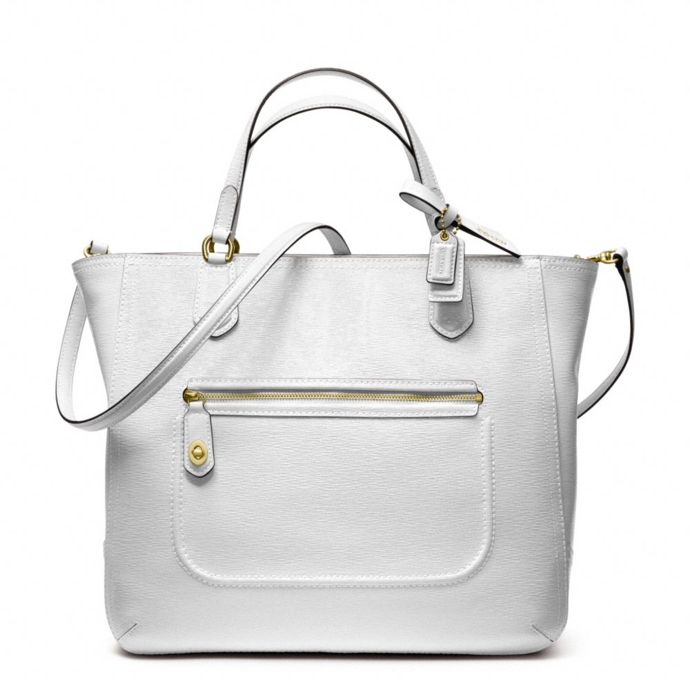 POPPY TEXTURED PATENT SMALL BLAIRE TOTE